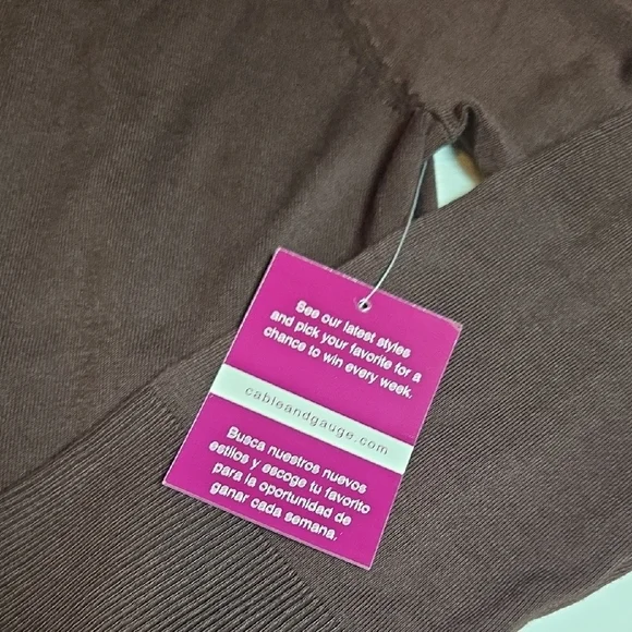 Cable & Gauge Women Chocolate Cardigan Sweater - Picture 3 of 4